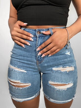 Load image into Gallery viewer, Ripped Denim Shorts